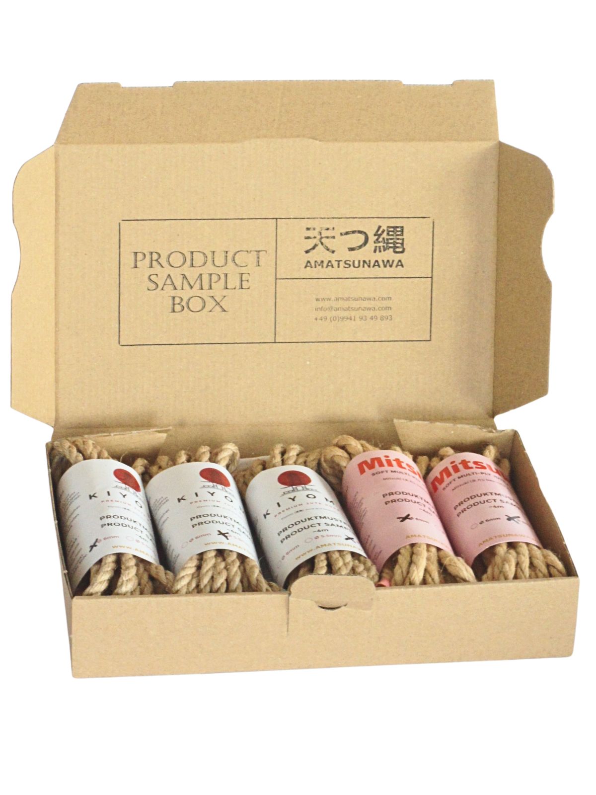 KIYOMI & Mitsuki sample box, 4x 4m rope, untreated, various diameters & 10€ voucher