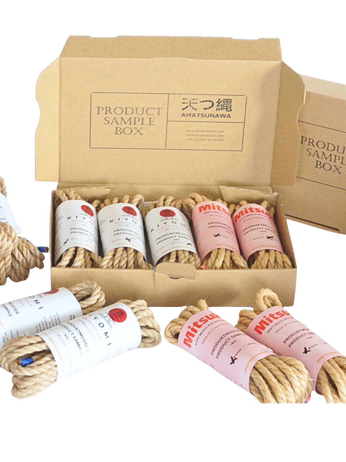 KIYOMI & Mitsuki sample box, 4x 4m rope, untreated, various diameters & 10€ voucher